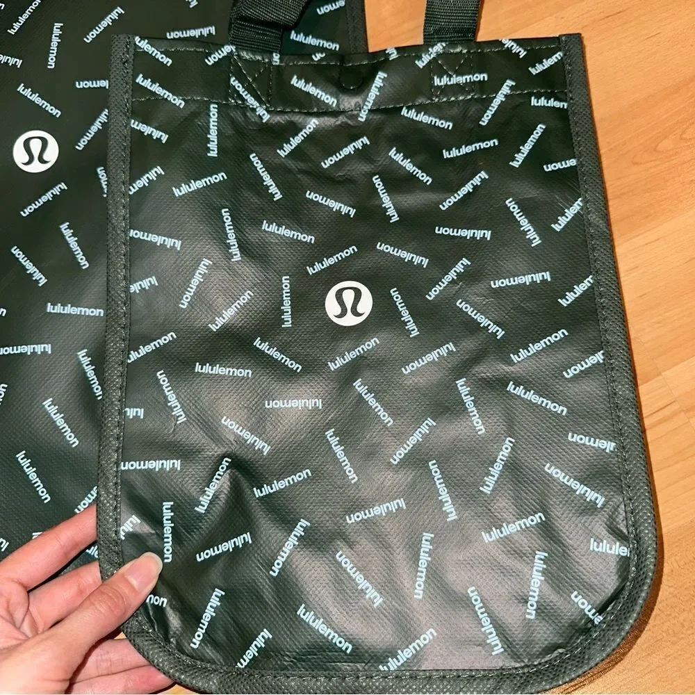 Bundle 2 Lululemon Holiday Reusable Shopping Gift Bag Totes - Green - Picture 2 of 6
